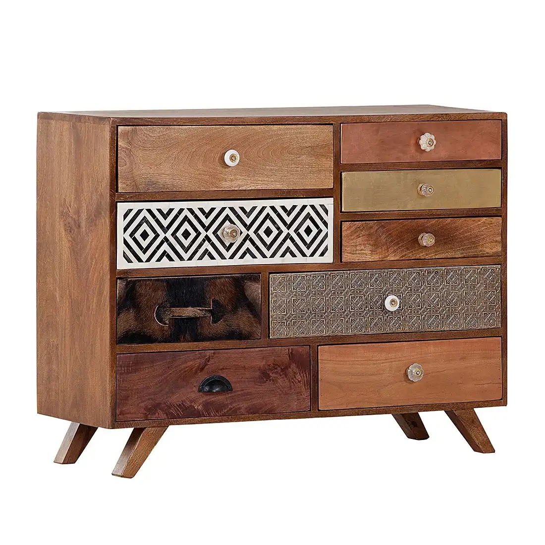 Mango wood cabinet with 9 drawers - popular handicrafts